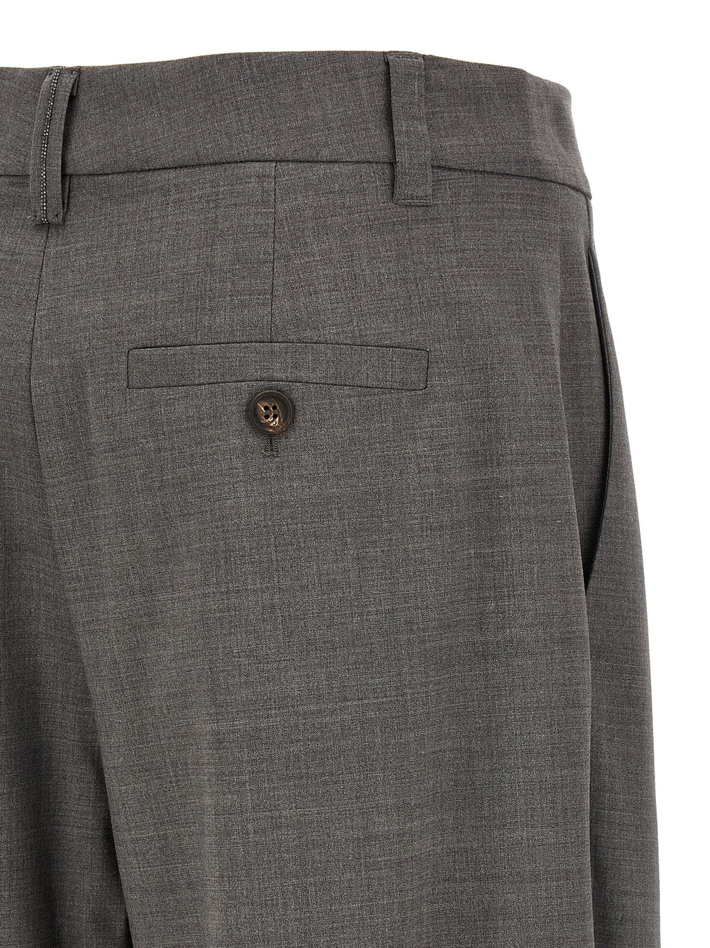 Brunello Cucinelli Gray Virgin Wool Cropped Pants