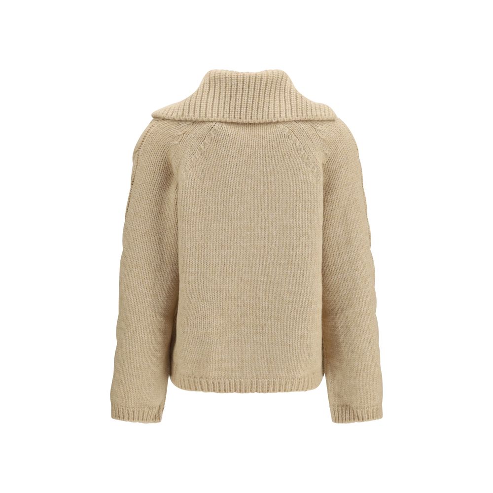 Moncler Beige Alpaca Vicugna Pacos Cardigan
