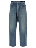 Balenciaga Blue Cotton Relaxed Fit Jeans
