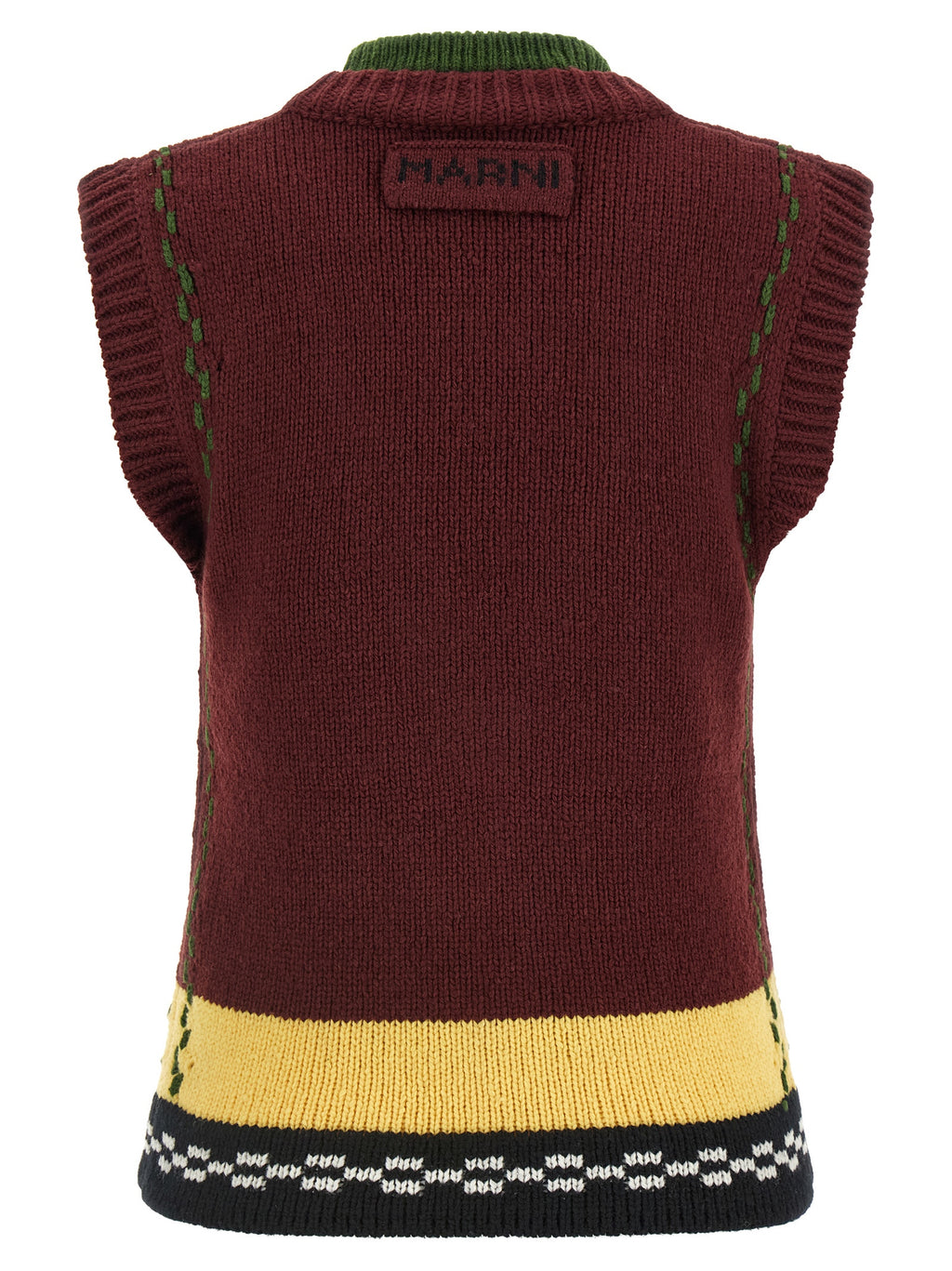 Marni Bordeaux Wool Sleeveless Jacket
