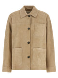Max Mara Beige Lamb Leather Leather Jacket