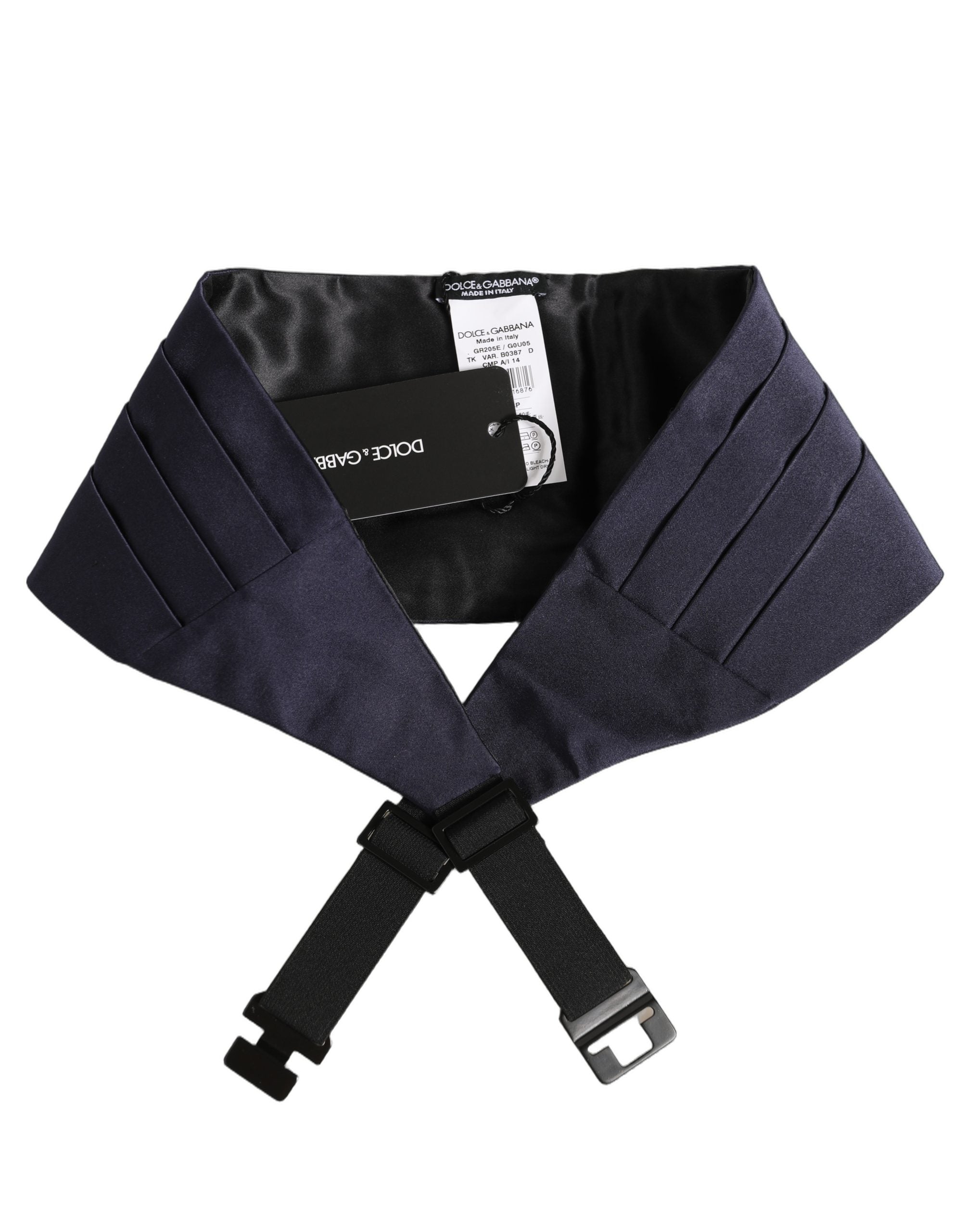 Dolce & Gabbana Dark Blue 100% Silk Belt Waist Cummerbund