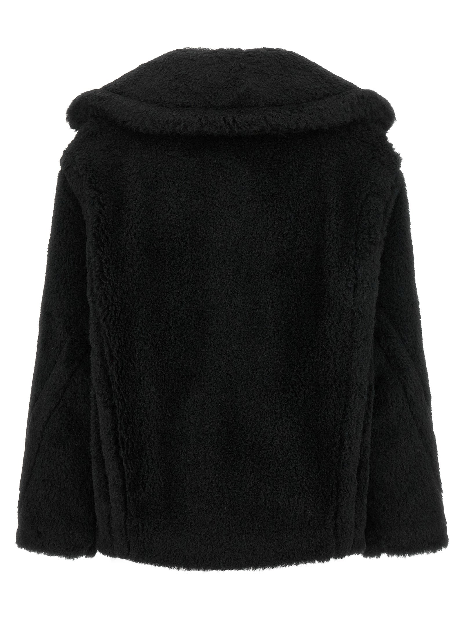 Max Mara Black Alpaca Leather Coat