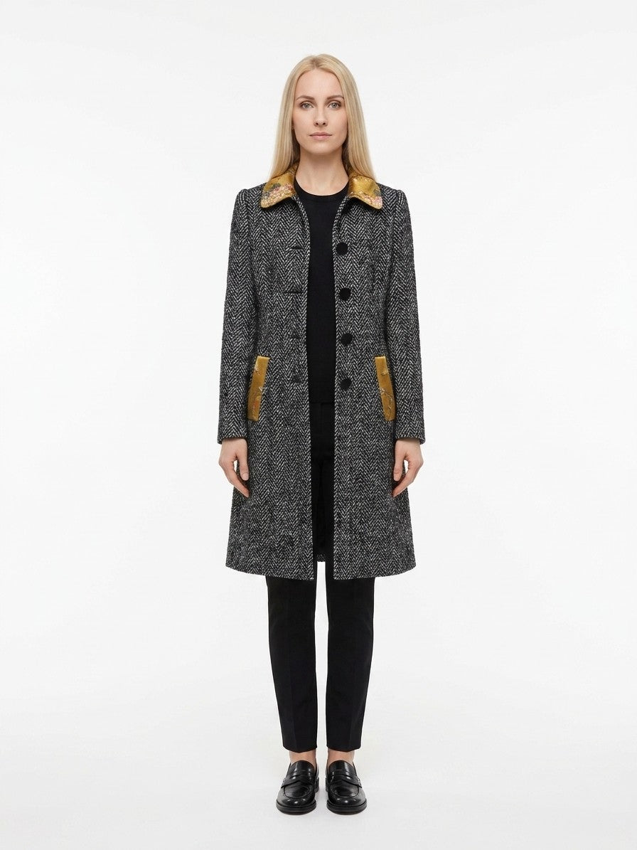 Dolce & Gabbana Gray Elastane Coat