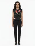 Dolce & Gabbana Black Cotton Sleeveless Jacket