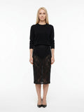 Dolce & Gabbana Black Polyamide Midi Skirt