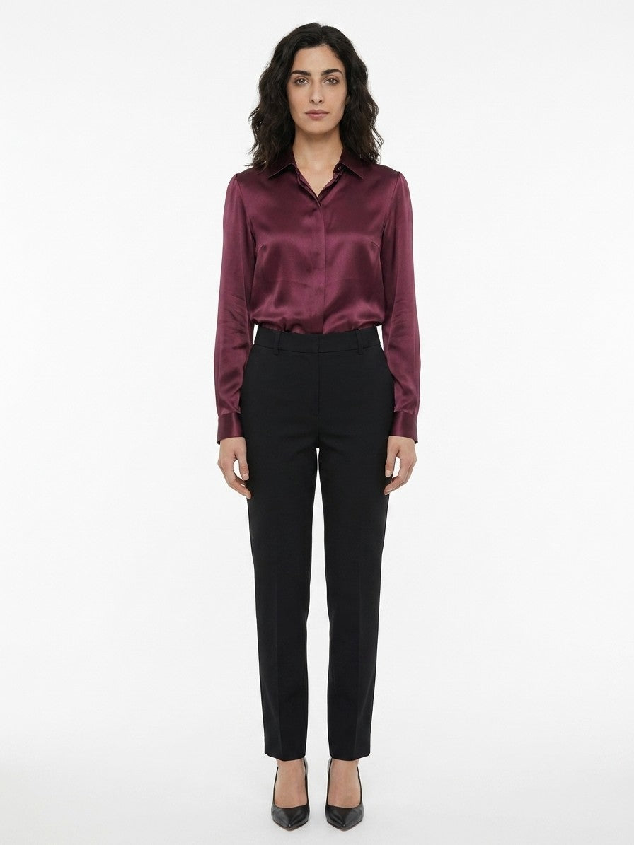 Dolce & Gabbana Burgundy Silk Shirt
