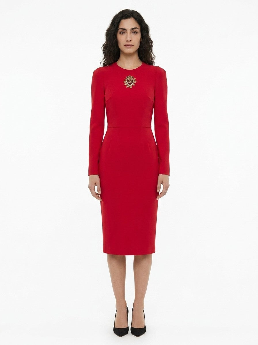 Dolce & Gabbana Red Acetate Cocktail Dress