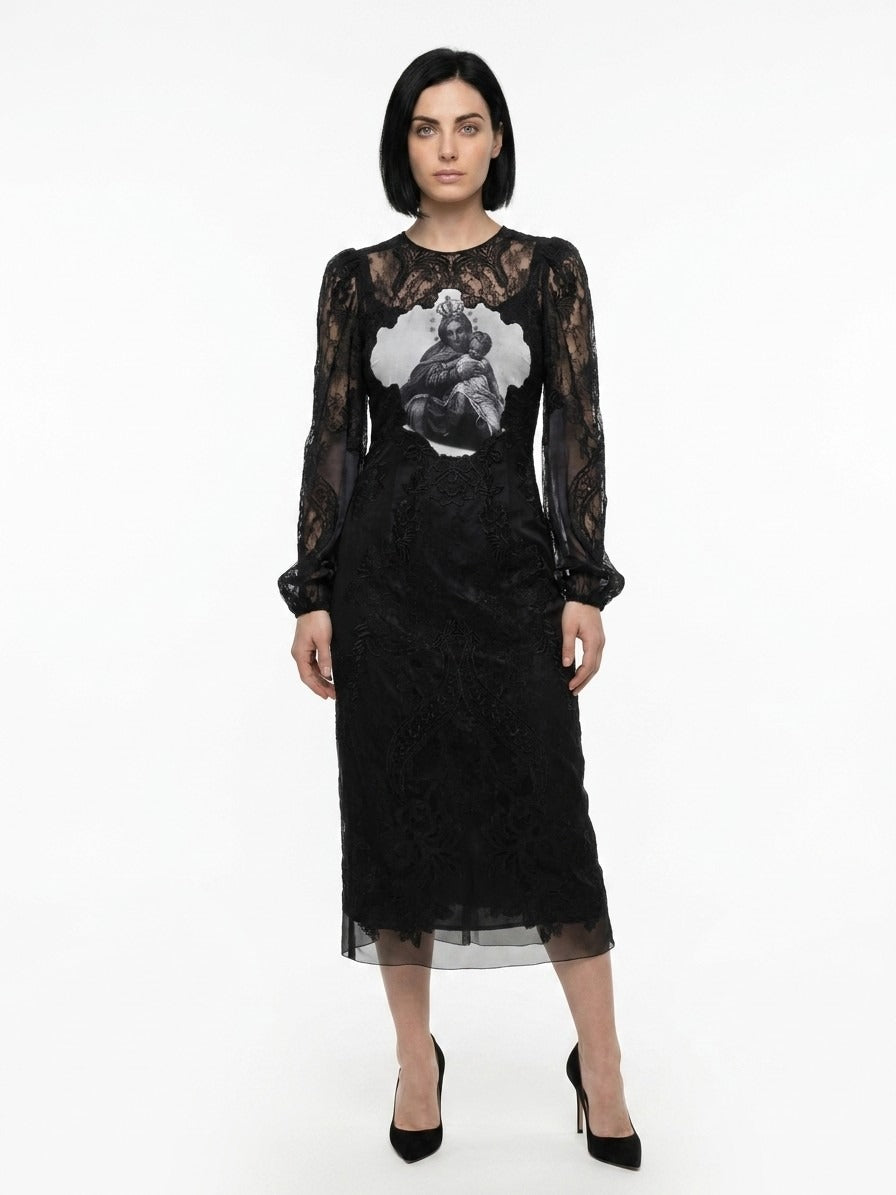 Dolce & Gabbana Black Cotton Cocktail Dress
