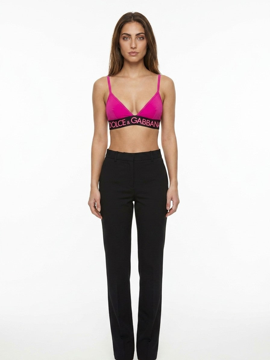 Dolce & Gabbana Fuchsia Elastane Sleeveles T-Shirt