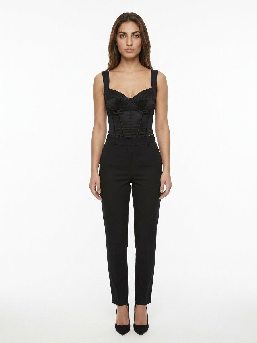 Dolce & Gabbana Black Elastane Sleeveles T-Shirt