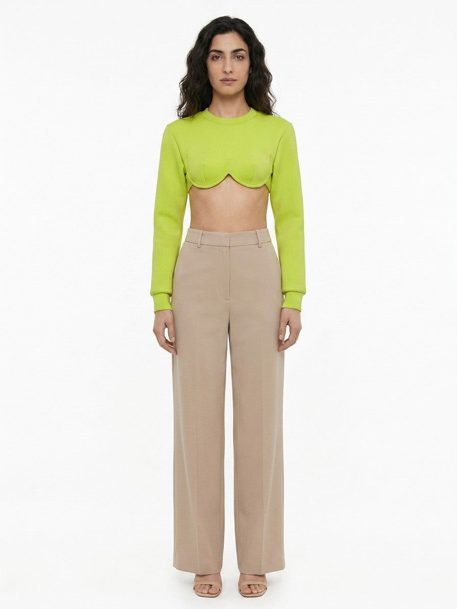 Dolce & Gabbana Yellow Elastane Long Sleeve T-Shirt