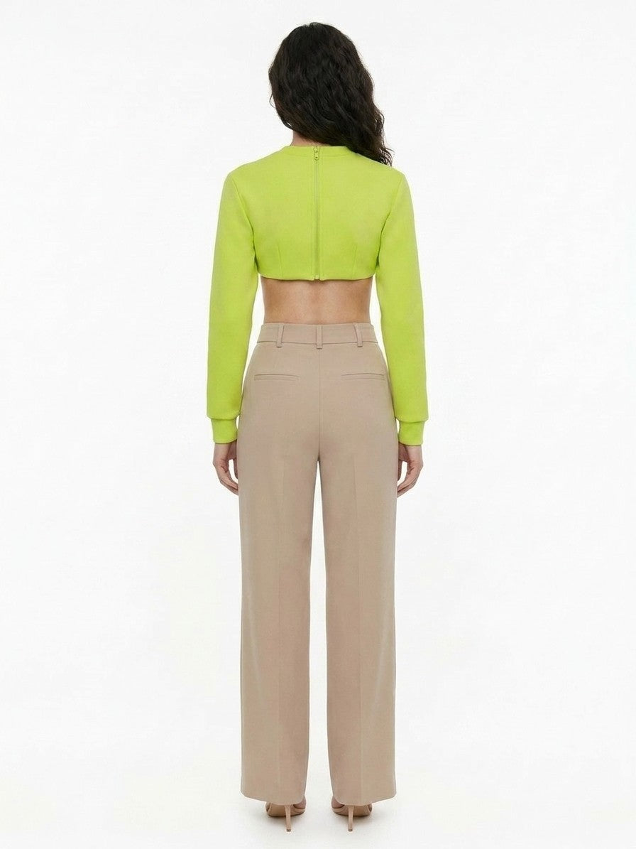 Dolce & Gabbana Yellow Elastane Long Sleeve T-Shirt