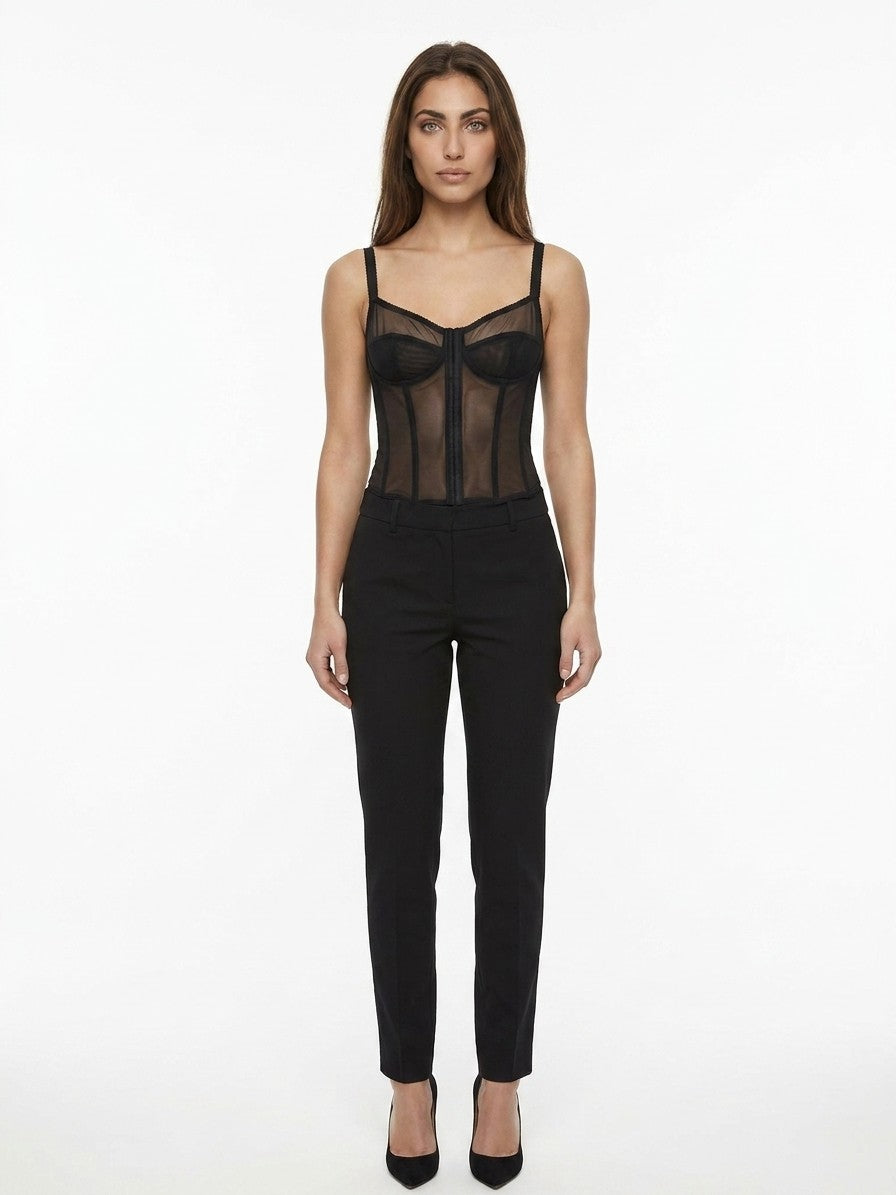 Dolce & Gabbana Black Elastane Sleeveles T-Shirt