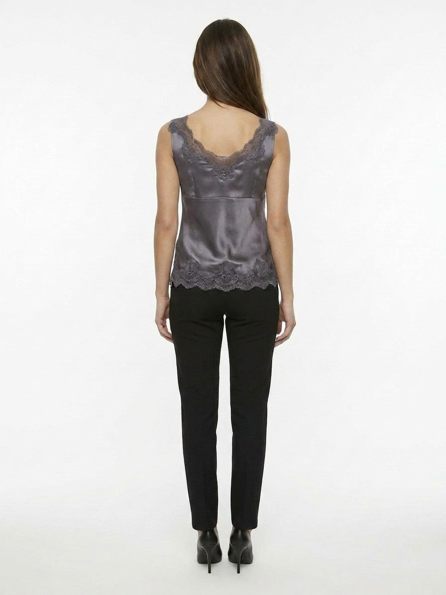 Dolce & Gabbana Gray Cotton Sleeveles T-Shirt