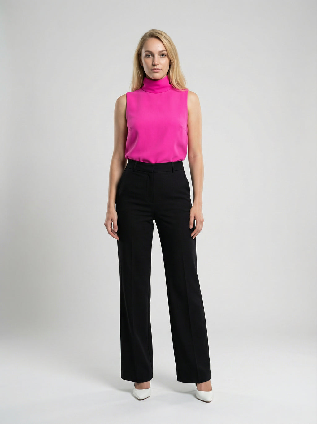 Dolce & Gabbana Pink Virgin Wool Sleeveles T-Shirt