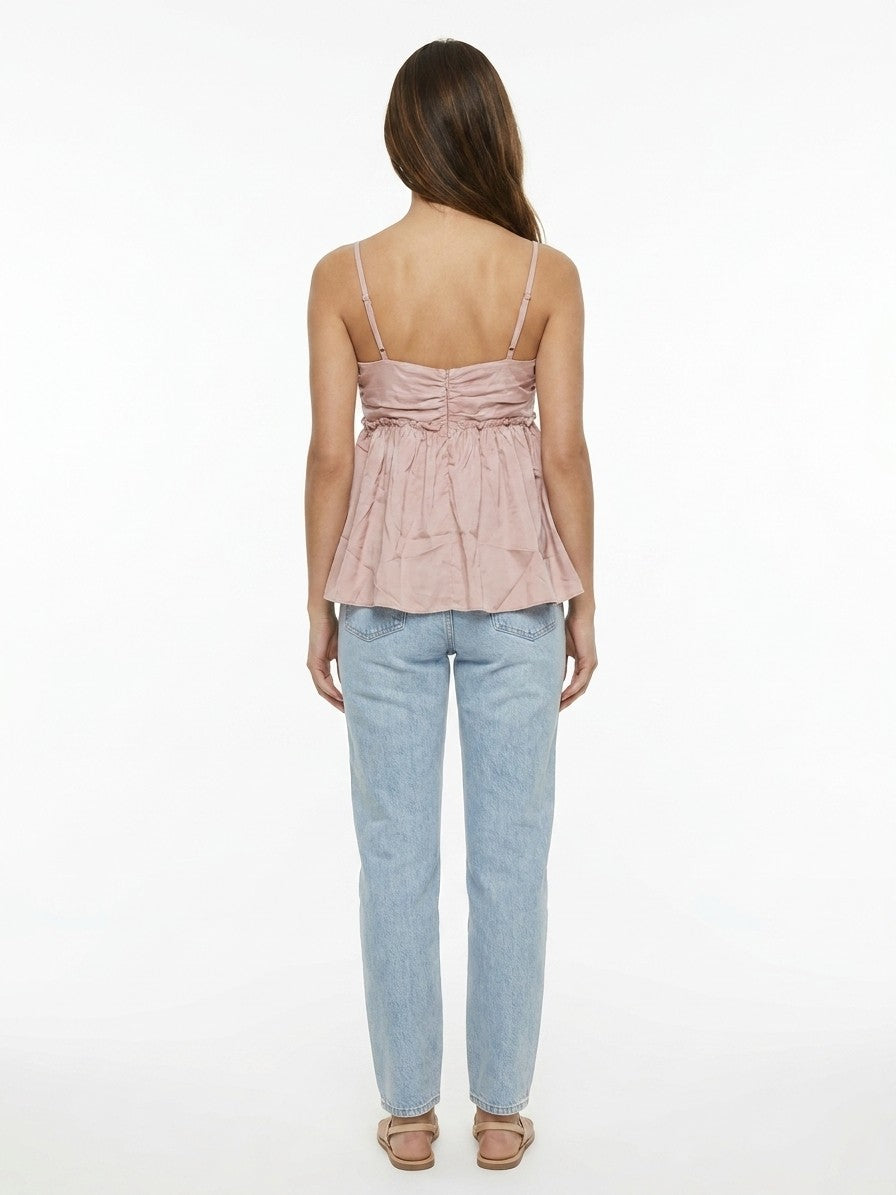 Dolce & Gabbana Pink Silk Sleeveles T-Shirt