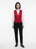 Dolce & Gabbana Red Elastane Waistcoat