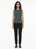 Dolce & Gabbana Multicolor Silk Sleeveles T-Shirt