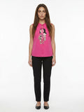 Dolce & Gabbana Pink Elastane Sleeveles T-Shirt