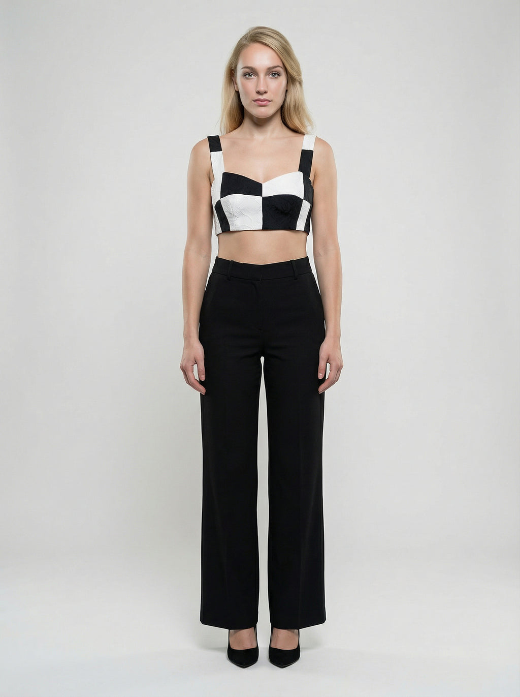 Dolce & Gabbana Black And White Elastane Tank Tops