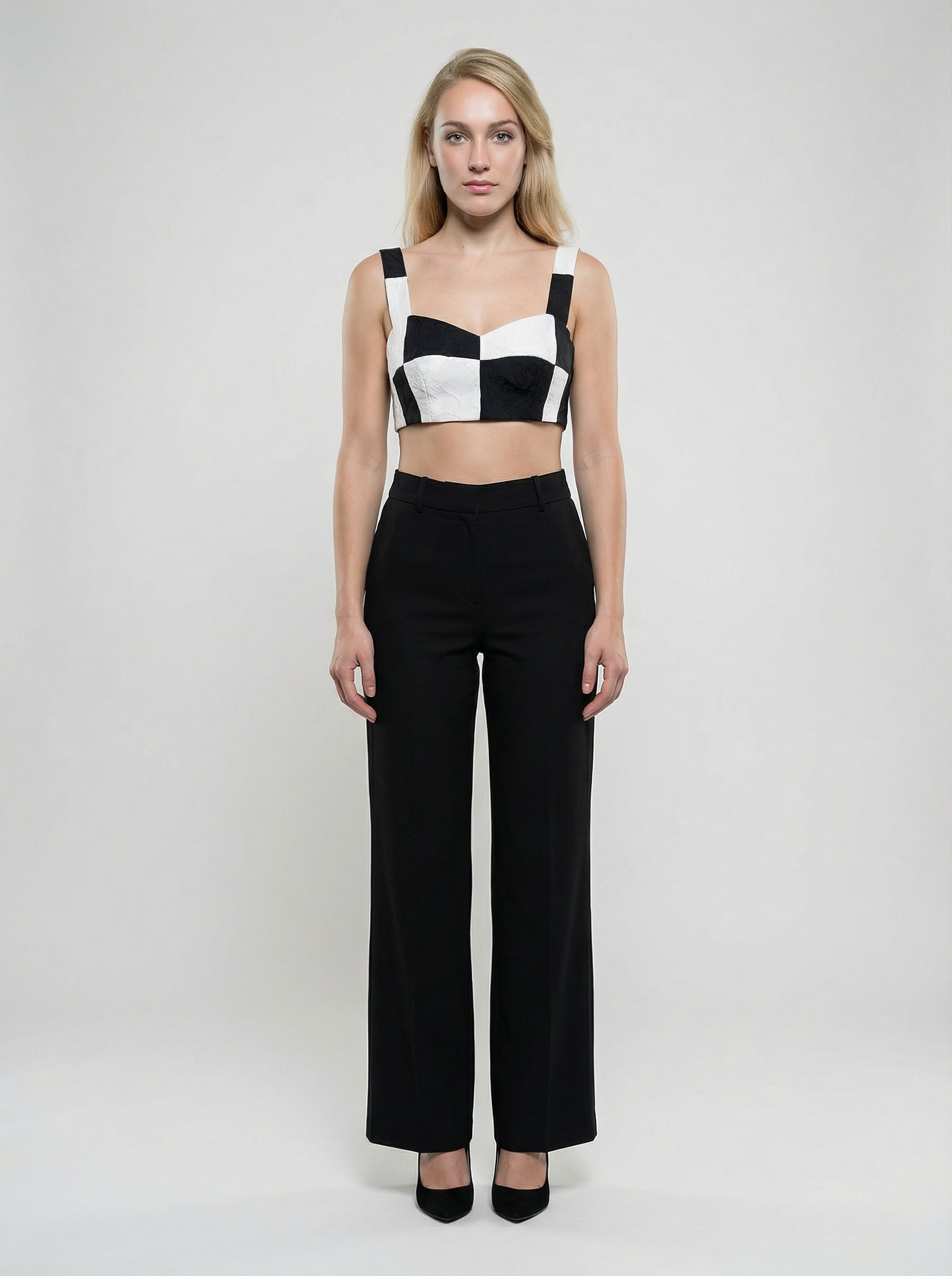 Dolce & Gabbana Black And White Elastane Tank Tops