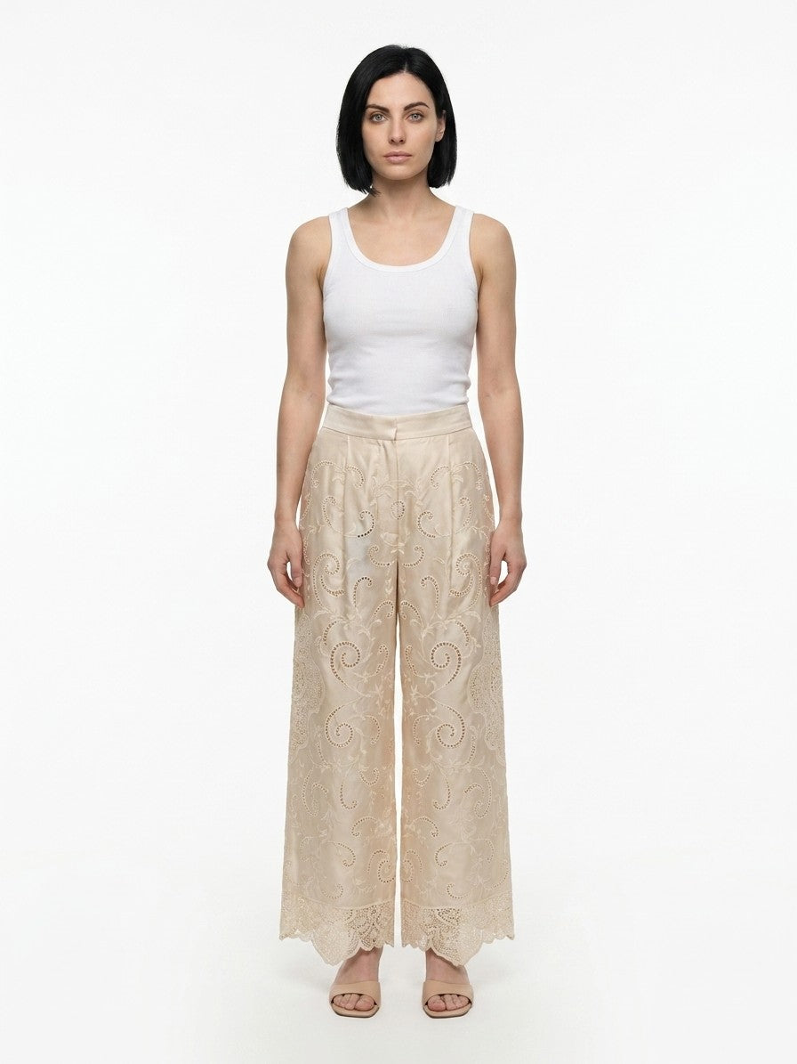 Dolce & Gabbana Beige Cotton Casual Pants
