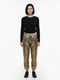 Dolce & Gabbana Gold Metallic Fibre Casual Pants