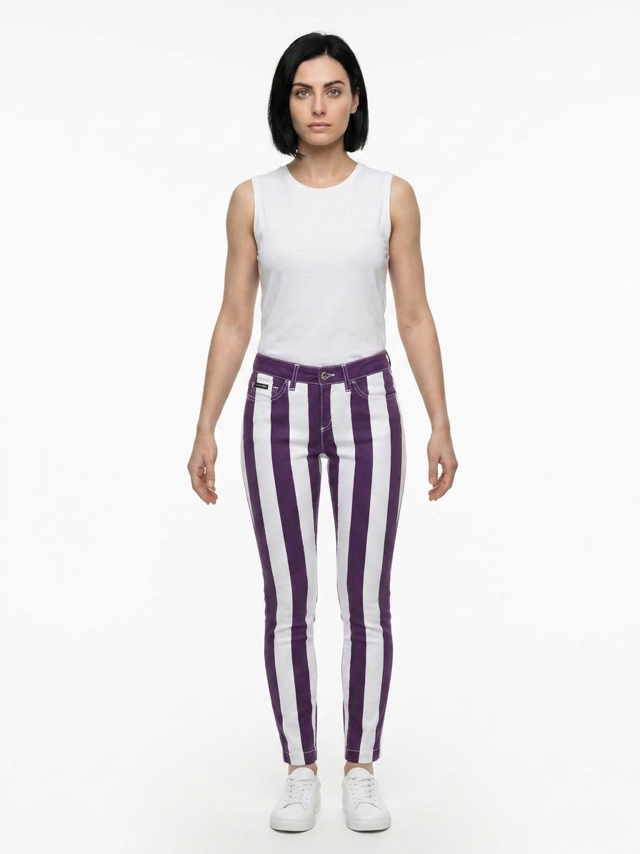 Dolce & Gabbana Bicolor Cotton Skinny Pants
