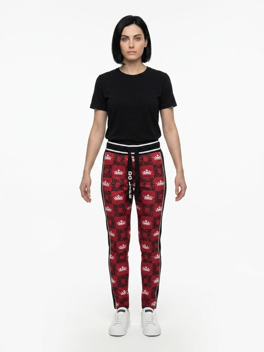 Dolce & Gabbana Red Polyester Leggings