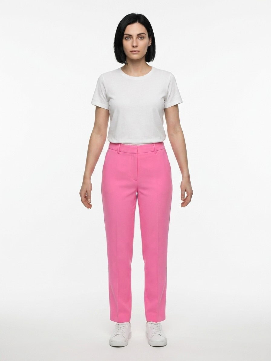 Dolce & Gabbana Pink Elastane Casual Pants