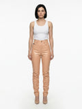 Dolce & Gabbana Beige Leather Pants