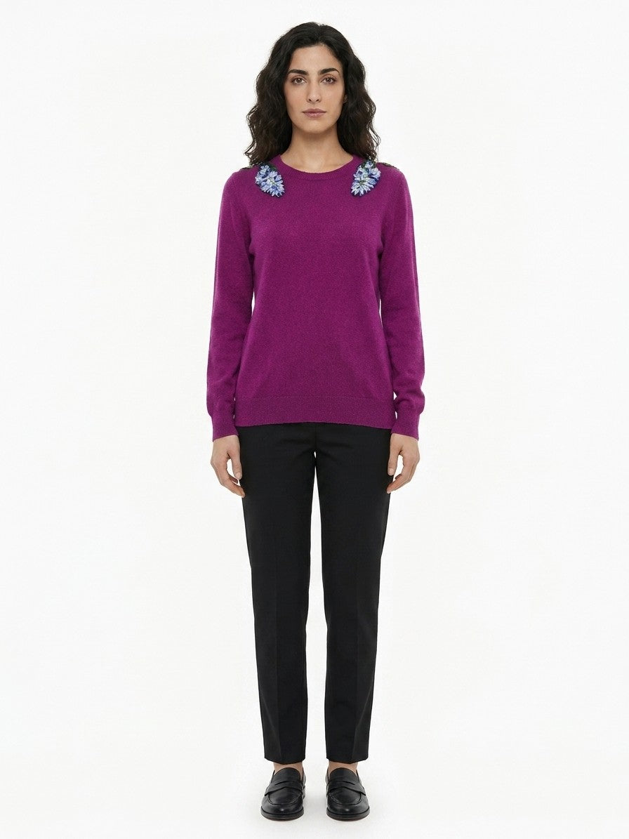 Dolce & Gabbana Purple Cashmere Sweater