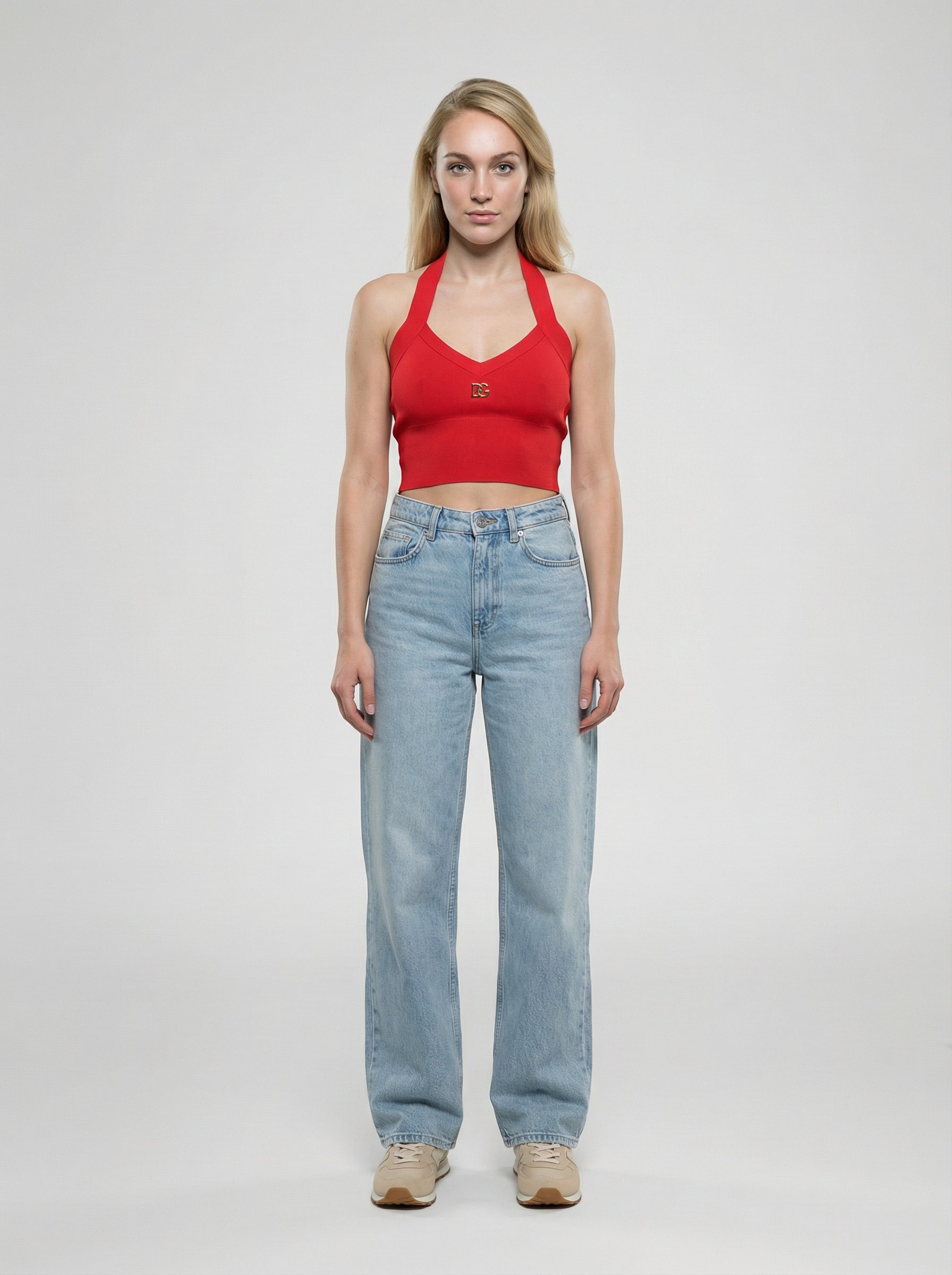 Dolce & Gabbana Red Cashmere Tank Tops