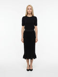 Dolce & Gabbana Black Virgin Wool Midi Skirt