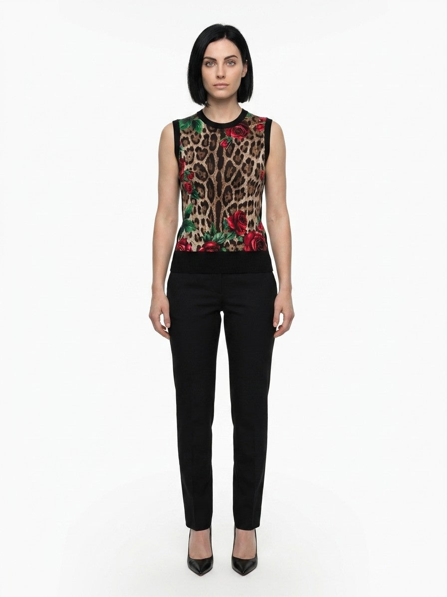 Dolce & Gabbana Brown Silk Tank Tops