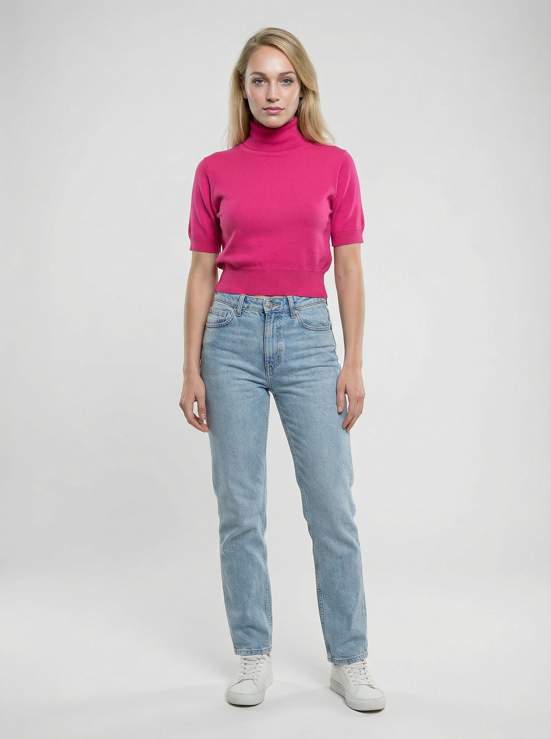 Dolce & Gabbana Pink Silk Turtleneck