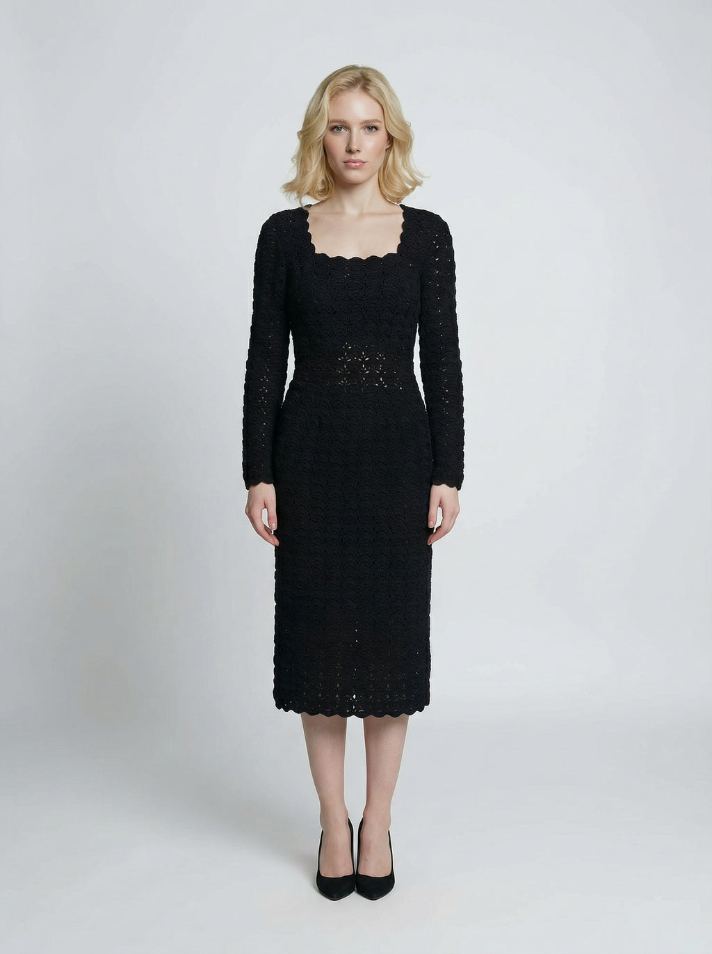 Dolce & Gabbana Black Cashmere Cocktail Dress