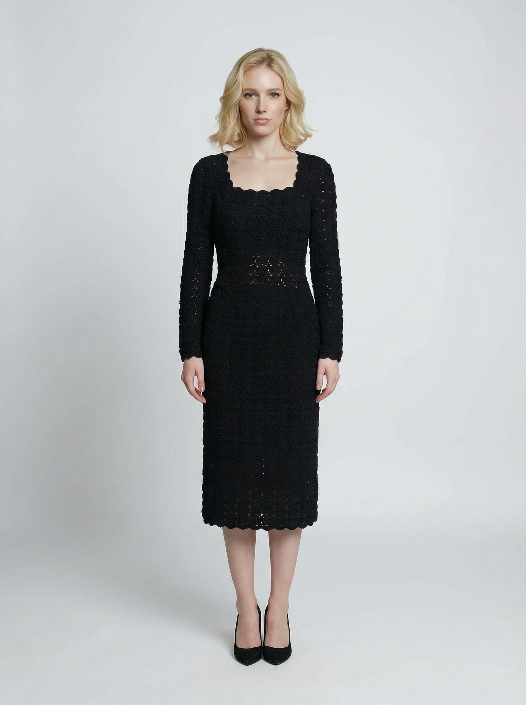 Dolce & Gabbana Black Cashmere Cocktail Dress