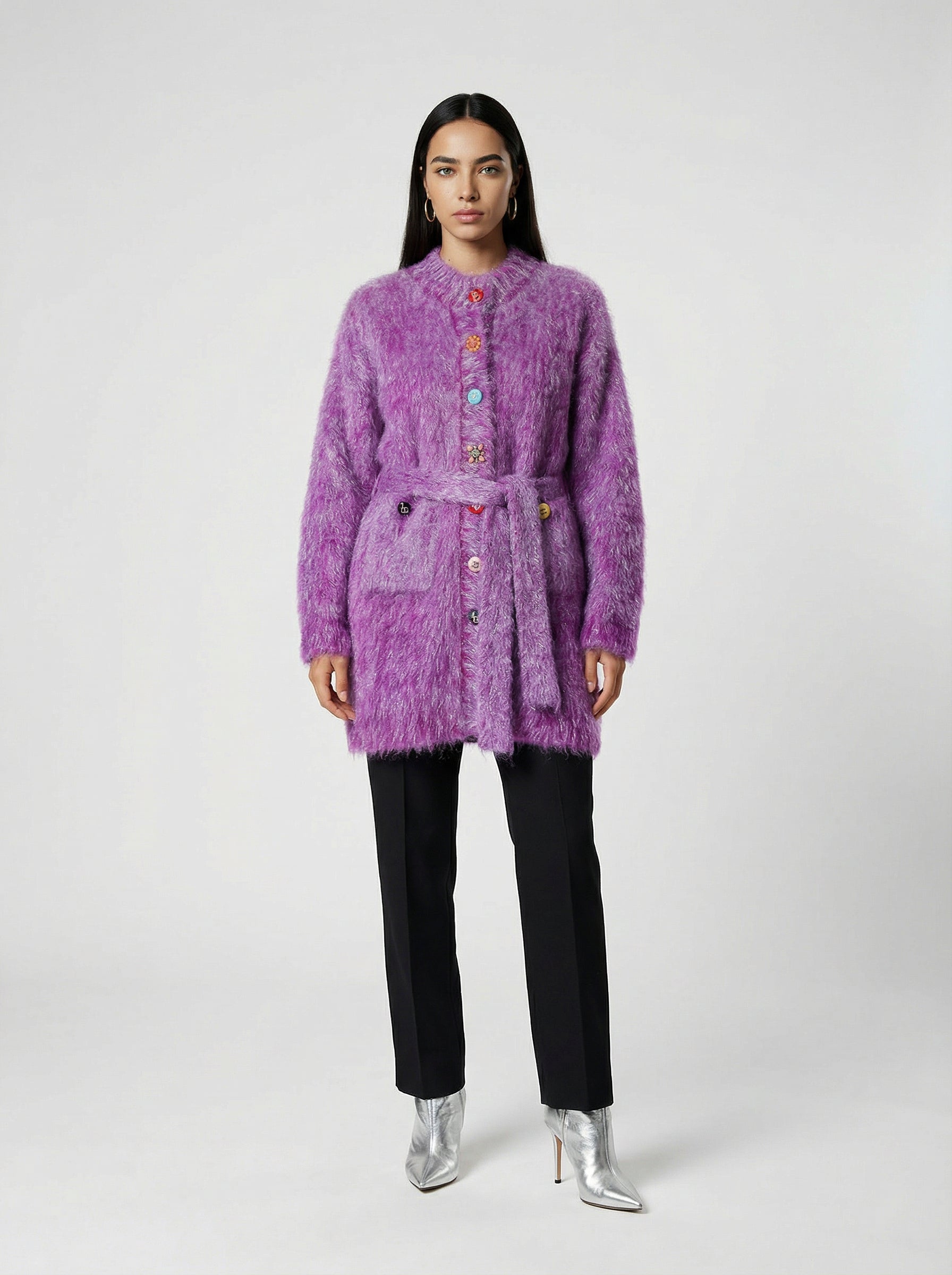 Dolce & Gabbana Purple Polyamide Cardigan