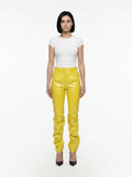 Dolce & Gabbana Yellow Leather Pants