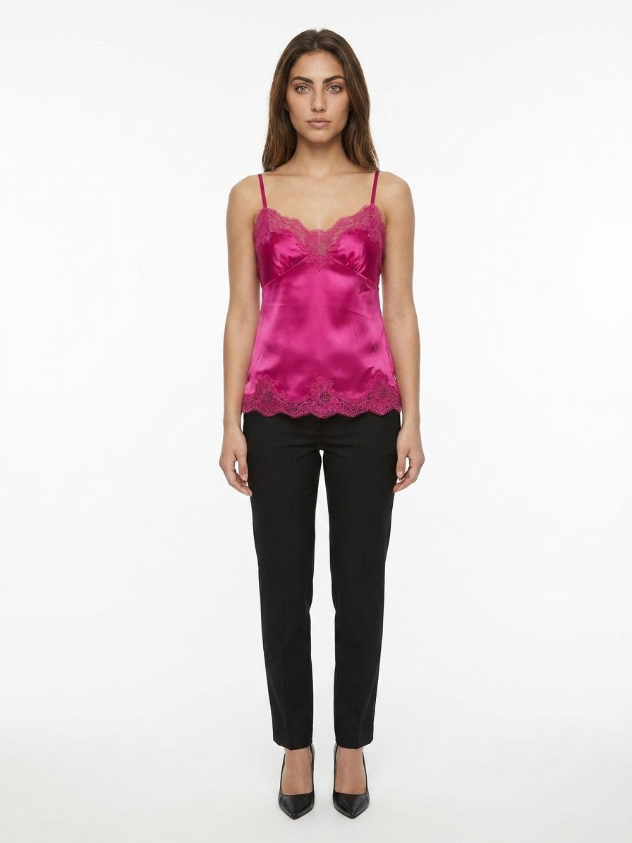 Dolce & Gabbana Pink Elastane Sleeveles T-Shirt