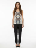 Dolce & Gabbana White Silk Sleeveles T-Shirt