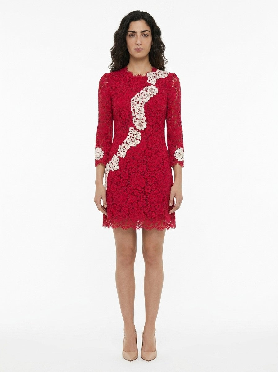 Dolce & Gabbana Bicolor Cotton Cocktail Dress