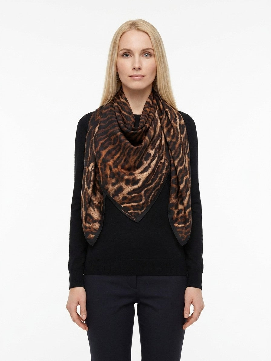 Givenchy Brown Silk Foulard