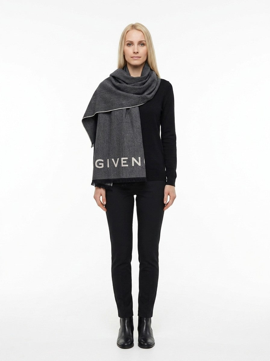 Givenchy Gray Wool Scarf