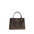 Valentino Garavani Brown Calf Leather Bos Taurus Shoulder Bag