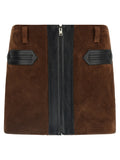 Marni Brown Calfskin Long Skirt