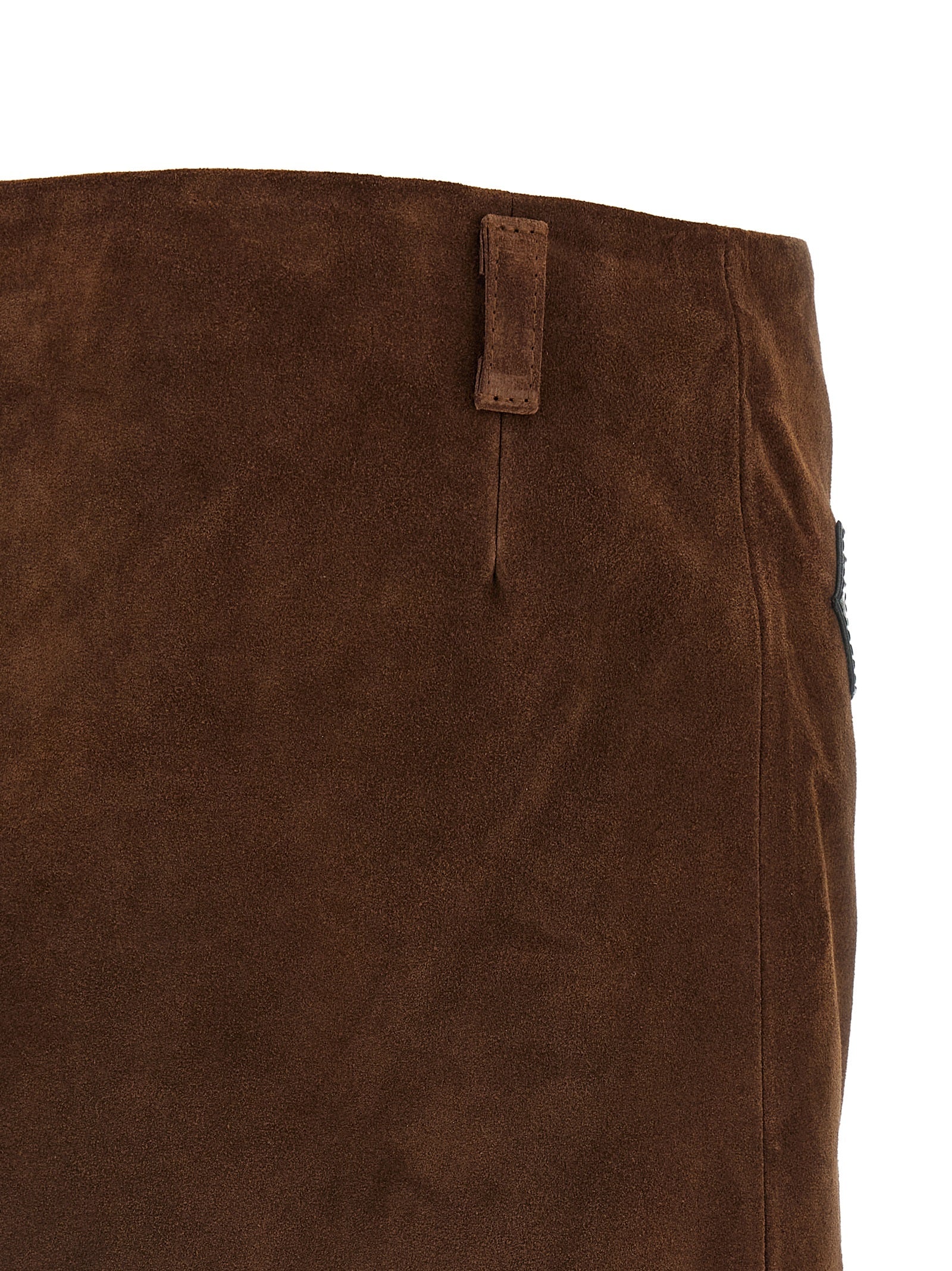 Marni Brown Calfskin Long Skirt