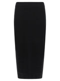 Max Mara Black Viscose Midi Skirt